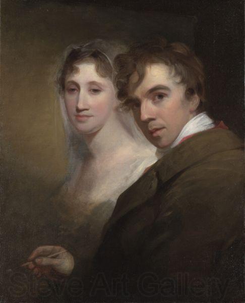 Thomas Sully Self-Portrait of the Artist Painting His Wife (Sarah Annis Sully) Norge oil painting art